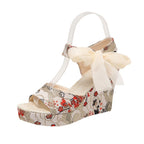 Women's Fashion Plus-Size Printed Lace Sandals