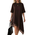 Women's Casual Solid Color Sexy Lace Trim Dress