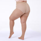 2 Pairs Womens 20D Ultra Toeless Sheer Tights Open Toe Control Top Plus Size  Pantyhose