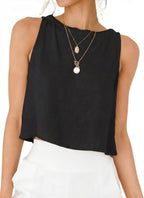 IDEALSANXUN Womens Linen Crop Tank Tops 2026 Spring Summer Sleeveless Tops