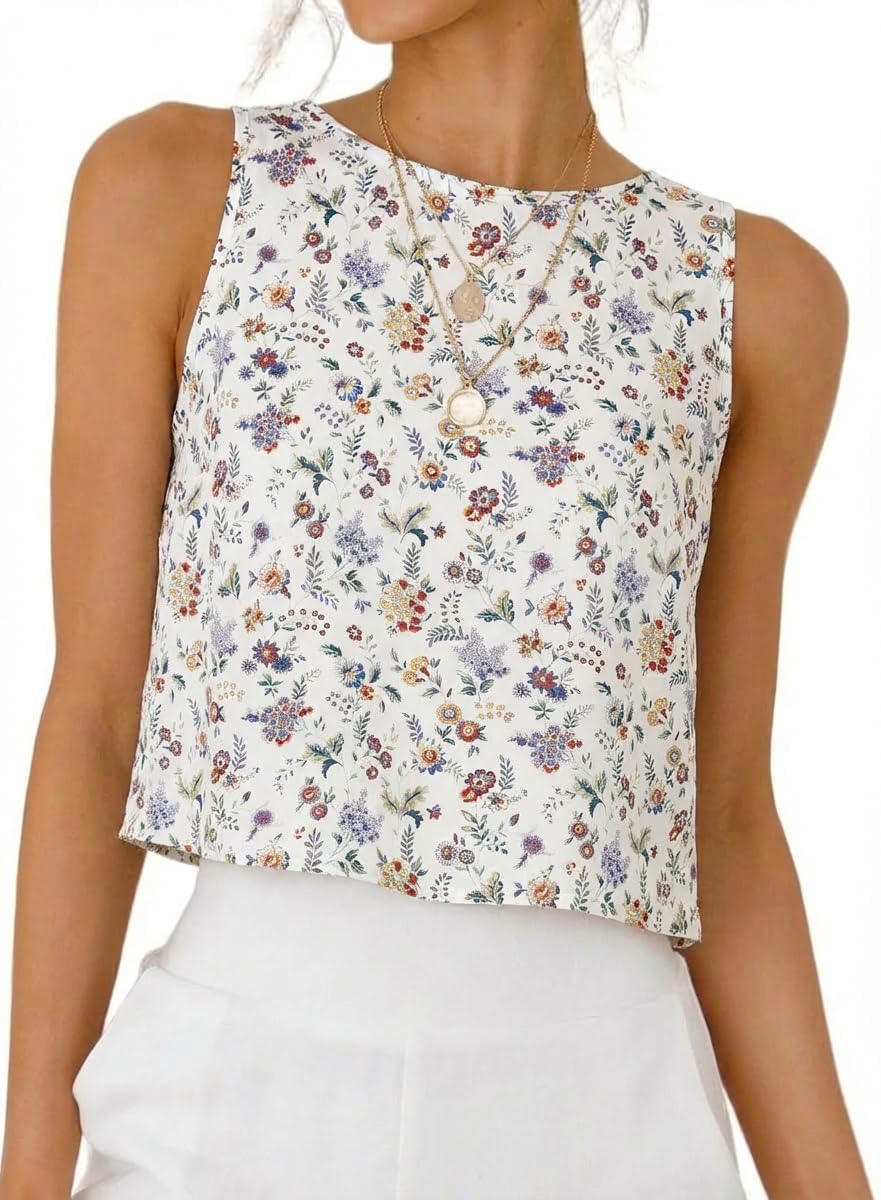 IDEALSANXUN Womens Linen Crop Tank Tops 2026 Spring Summer Sleeveless Tops