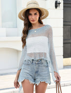 LOMON Womens Sheer Poncho Shrug Bolero Lightweight Knit Crochet Shrug Mesh Cover Up Summer 2026