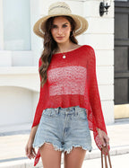 LOMON Womens Sheer Poncho Shrug Bolero Lightweight Knit Crochet Shrug Mesh Cover Up Summer 2026