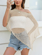 LOMON Womens Sheer Poncho Shrug Bolero Lightweight Knit Crochet Shrug Mesh Cover Up Summer 2026