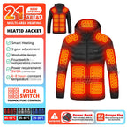 21 Areas USB Heated Jacket – Winter Smart Electric Heating Coat for Men & Women