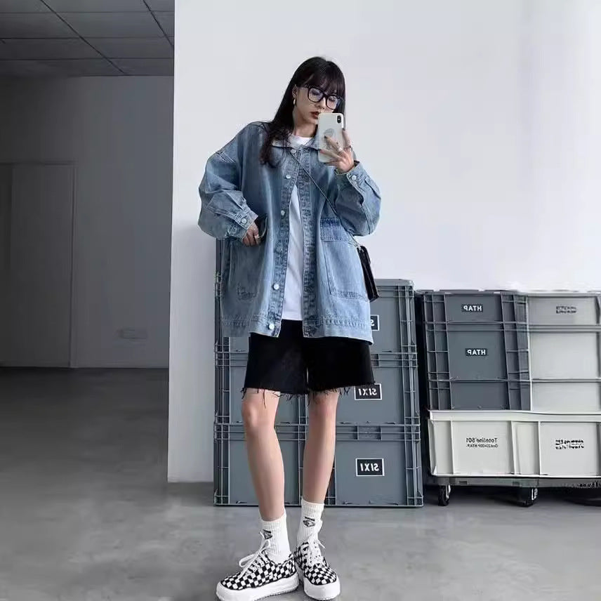 Students' Retro All-Match Jacket Trendy Style For Spring And Autumn