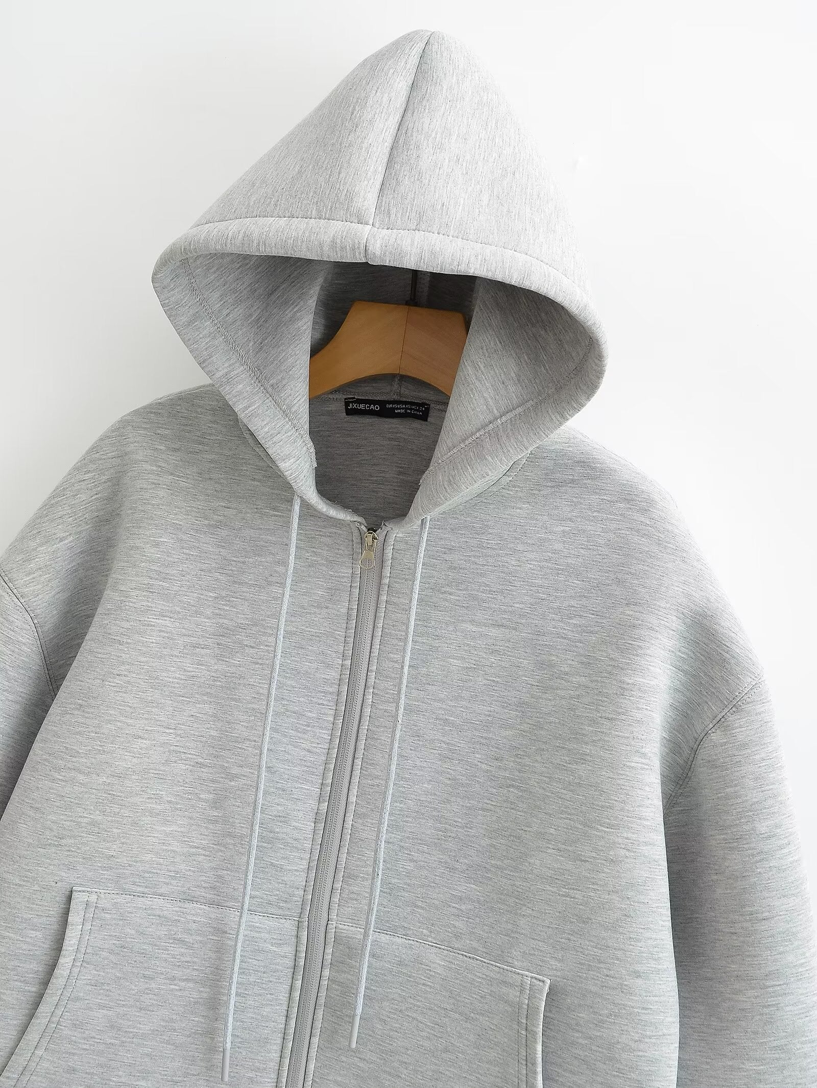 Women's Oversized Scuba Knit Zip-Up Hoodie | Premium Drop Shoulder Fleece Sweatshirt