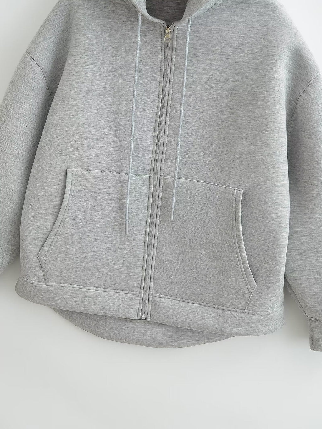 Women's Oversized Scuba Knit Zip-Up Hoodie | Premium Drop Shoulder Fleece Sweatshirt