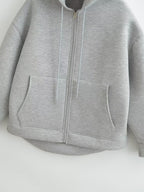 Women's Oversized Scuba Knit Zip-Up Hoodie | Premium Drop Shoulder Fleece Sweatshirt
