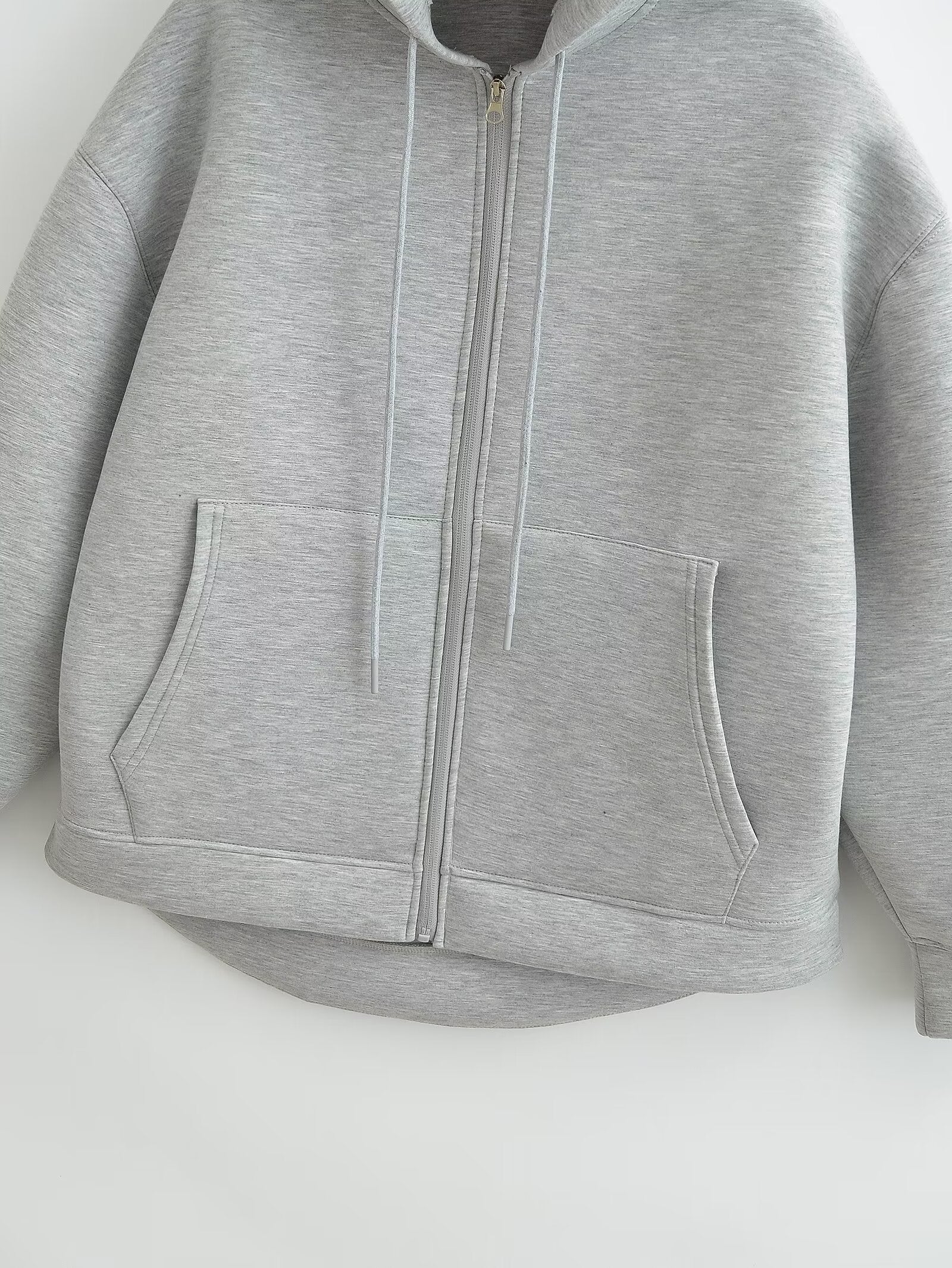 Women's Oversized Scuba Knit Zip-Up Hoodie | Premium Drop Shoulder Fleece Sweatshirt