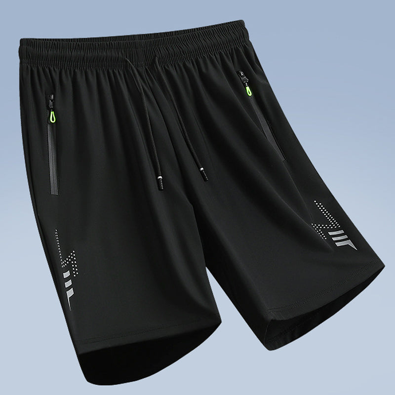 Men's Quick-Dry Athletic Performance Shorts – Lightweight Gym & Training Shorts with Zipper Pockets
