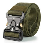 Heavy Duty Tactical Nylon Belt with Quick-Release Metal Buckle - Military Style Combat Belt for Men