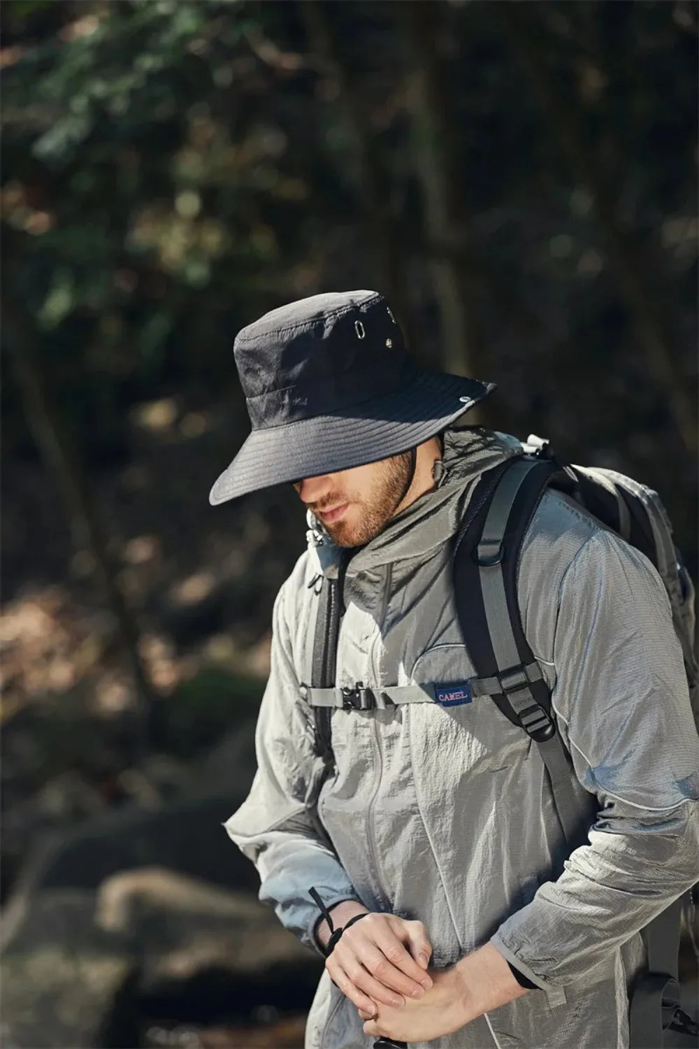 Men's Wide Brim Sun Hat - Waterproof UV Protection Safari Bucket Hat for Fishing, Hiking, and Outdoor Activities.