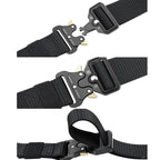 Heavy Duty Tactical Nylon Belt with Quick-Release Metal Buckle - Military Style Combat Belt for Men