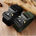 Heavy Duty Tactical Nylon Belt with Quick-Release Metal Buckle - Military Style Combat Belt for Men