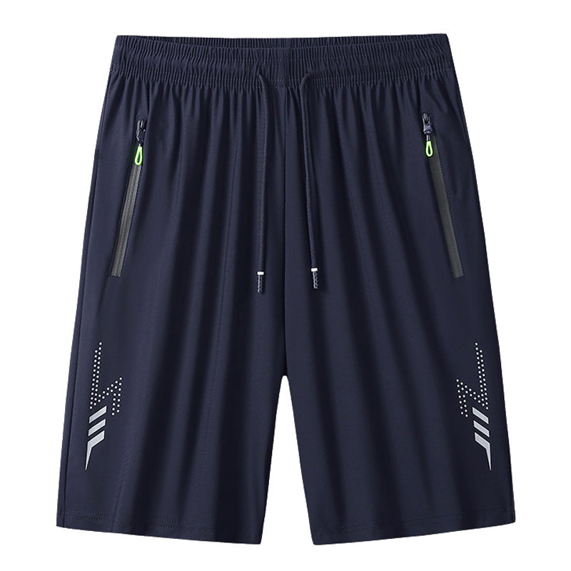 Men's Quick-Dry Athletic Performance Shorts – Lightweight Gym & Training Shorts with Zipper Pockets
