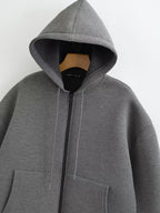 Women's Oversized Scuba Knit Zip-Up Hoodie | Premium Drop Shoulder Fleece Sweatshirt