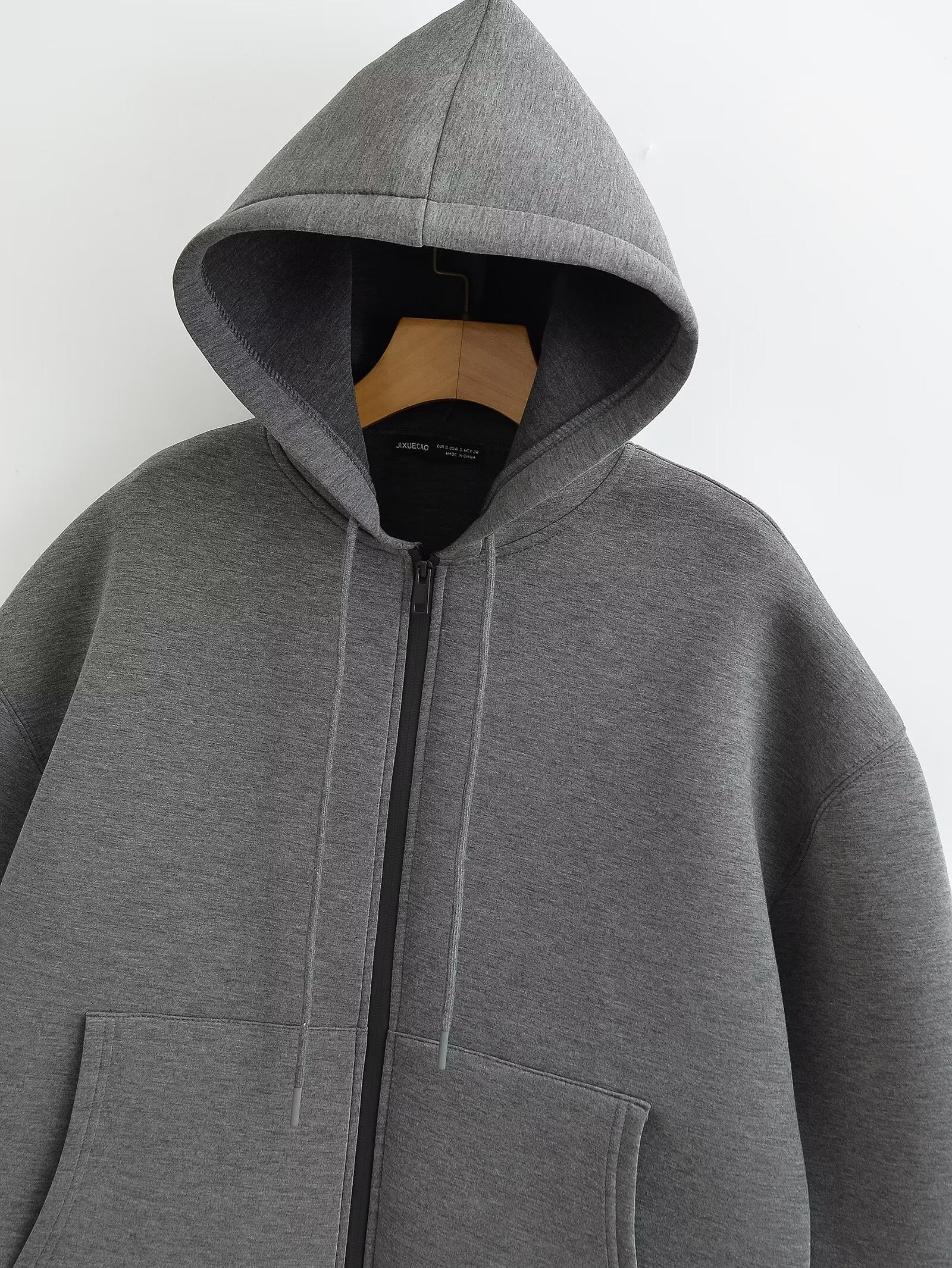 Women's Oversized Scuba Knit Zip-Up Hoodie | Premium Drop Shoulder Fleece Sweatshirt