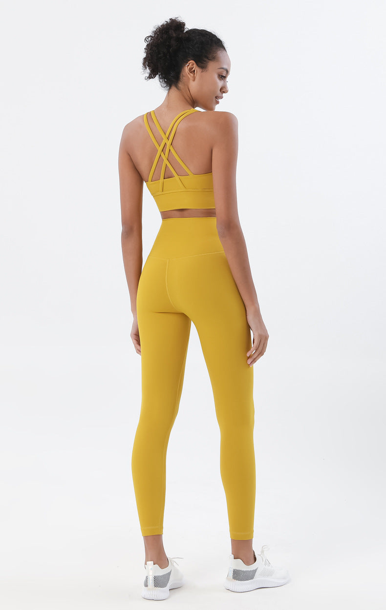 Premium High-Waist Seamless Yoga Set – Breathable Sports Bra & Leggings