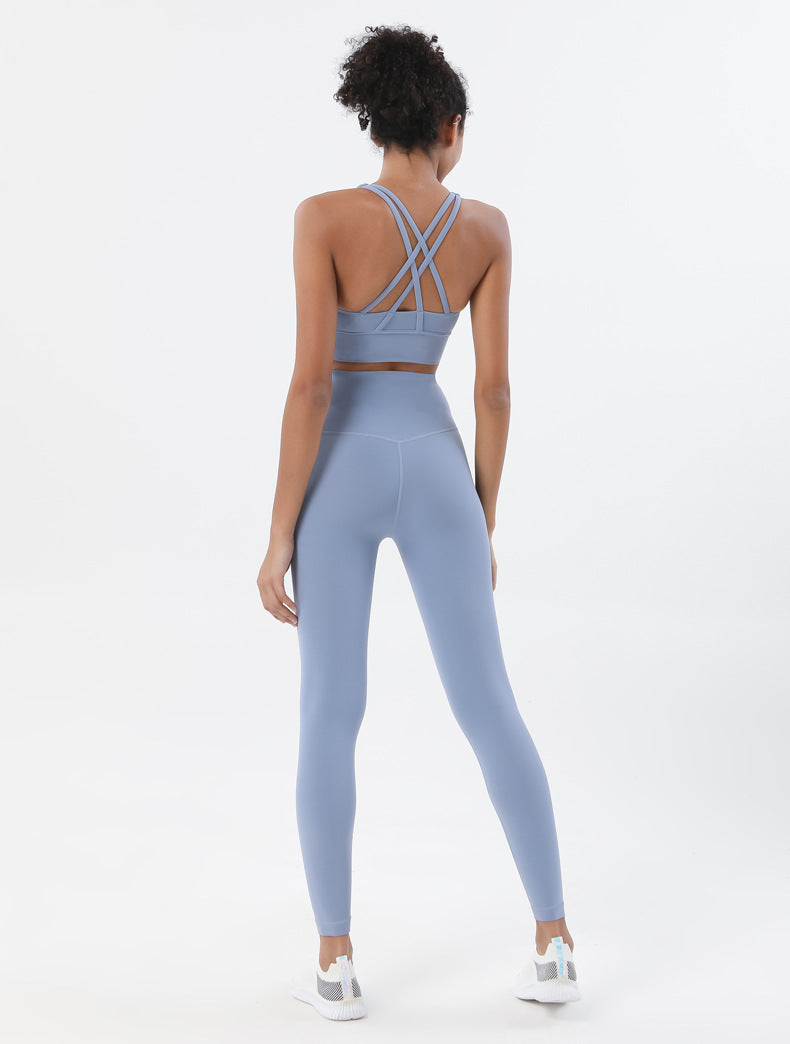 Premium High-Waist Seamless Yoga Set – Breathable Sports Bra & Leggings