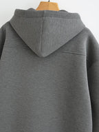 Women's Oversized Scuba Knit Zip-Up Hoodie | Premium Drop Shoulder Fleece Sweatshirt
