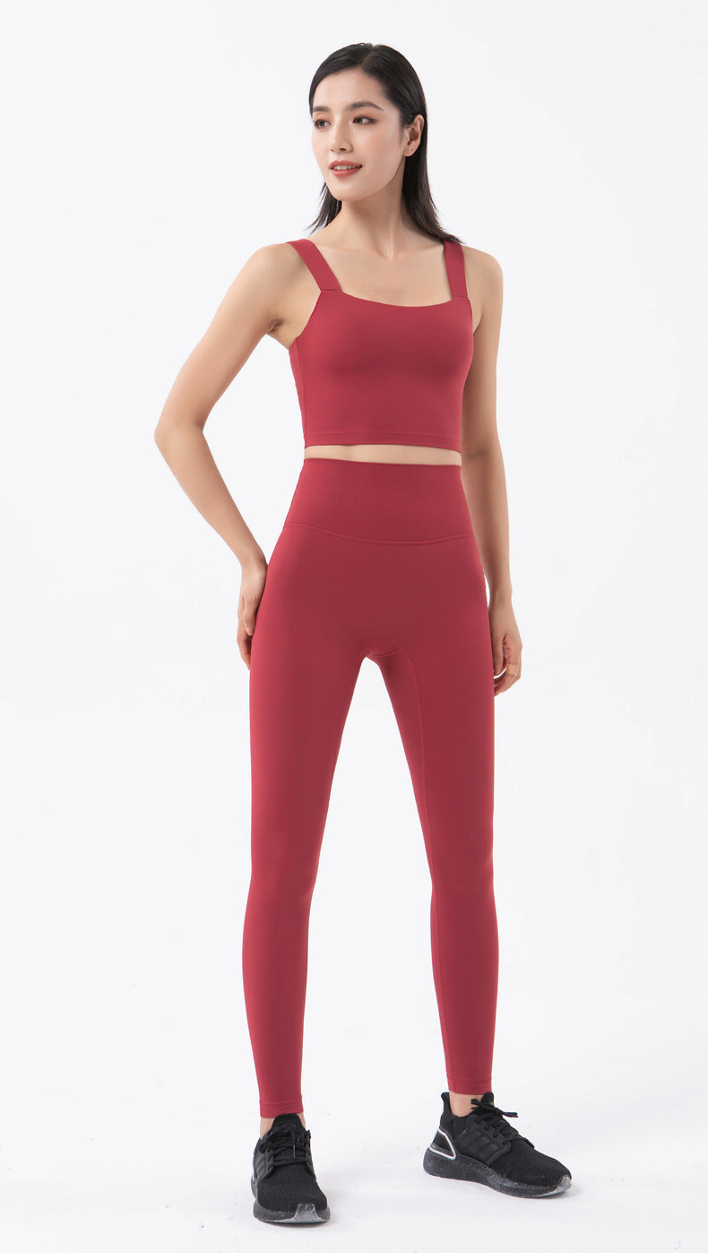 Premium High-Waist Seamless Yoga Set – Breathable Sports Bra & Leggings