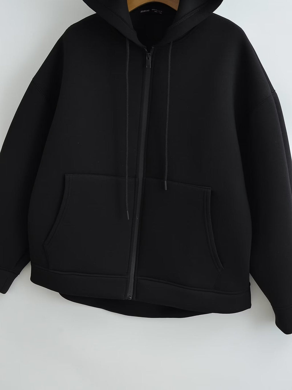 Women's Oversized Scuba Knit Zip-Up Hoodie | Premium Drop Shoulder Fleece Sweatshirt