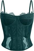 Dealmore Lace Corset Top for Women – Mesh Bustier Crop Tank for Parties, Date Nights & Going Out