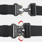 Heavy Duty Tactical Nylon Belt with Quick-Release Metal Buckle - Military Style Combat Belt for Men