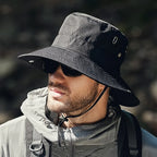Men's Wide Brim Sun Hat - Waterproof UV Protection Safari Bucket Hat for Fishing, Hiking, and Outdoor Activities.