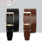 Men's Premium Double-Sided Cowhide Leather Belt | Adjustable Rotating Metal Buckle | High-Quality Business & Casual Reversible Belt