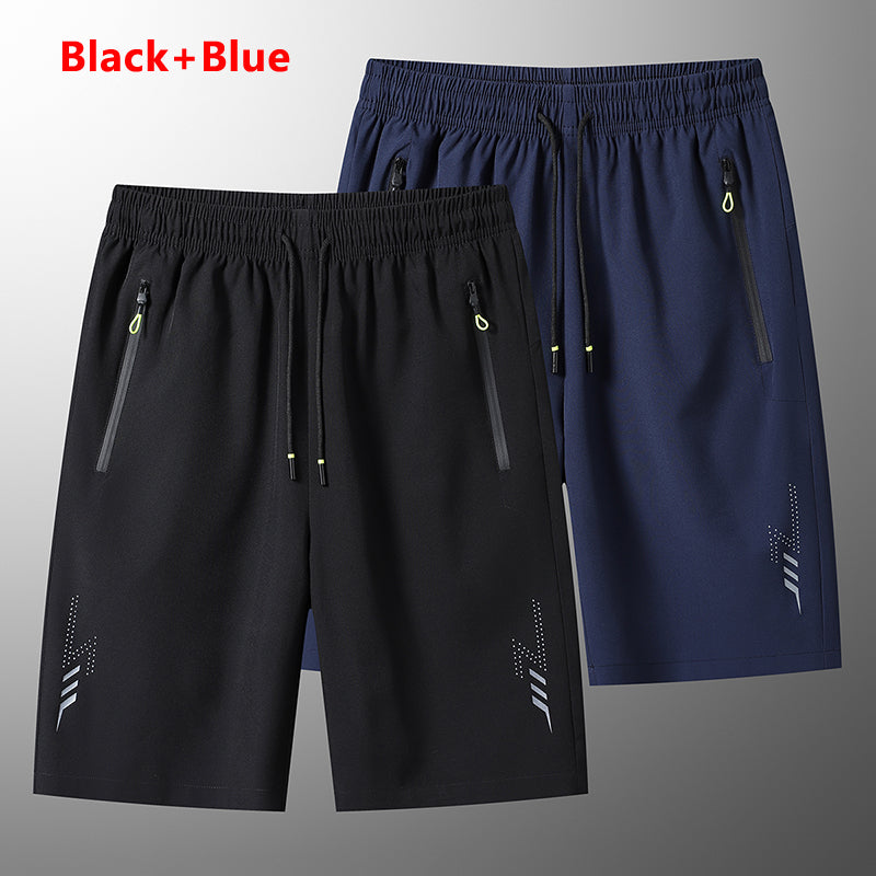 Men's Quick-Dry Athletic Performance Shorts – Lightweight Gym & Training Shorts with Zipper Pockets