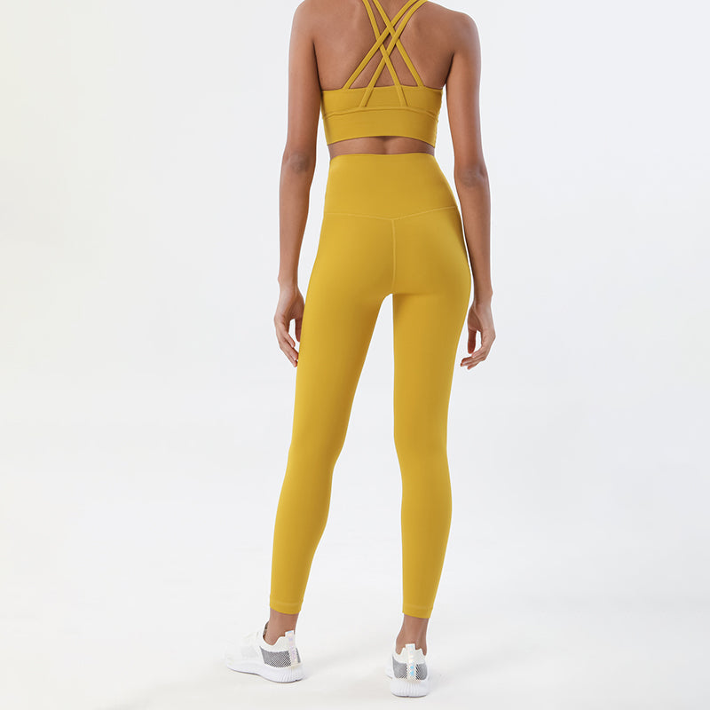 Premium High-Waist Seamless Yoga Set – Breathable Sports Bra & Leggings