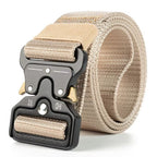 Heavy Duty Tactical Nylon Belt with Quick-Release Metal Buckle - Military Style Combat Belt for Men
