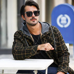 Men's Heavyweight Fleece-Lined Plaid Shirt Jacket - Retro Hooded Winter Flannel Coat