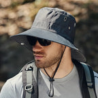 Men's Wide Brim Sun Hat - Waterproof UV Protection Safari Bucket Hat for Fishing, Hiking, and Outdoor Activities.