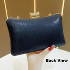 Luxury Rhinestone & Pearl Encrusted Evening Clutch - Elegant Geometric Pattern Party Purse with Detachable Chain Strap