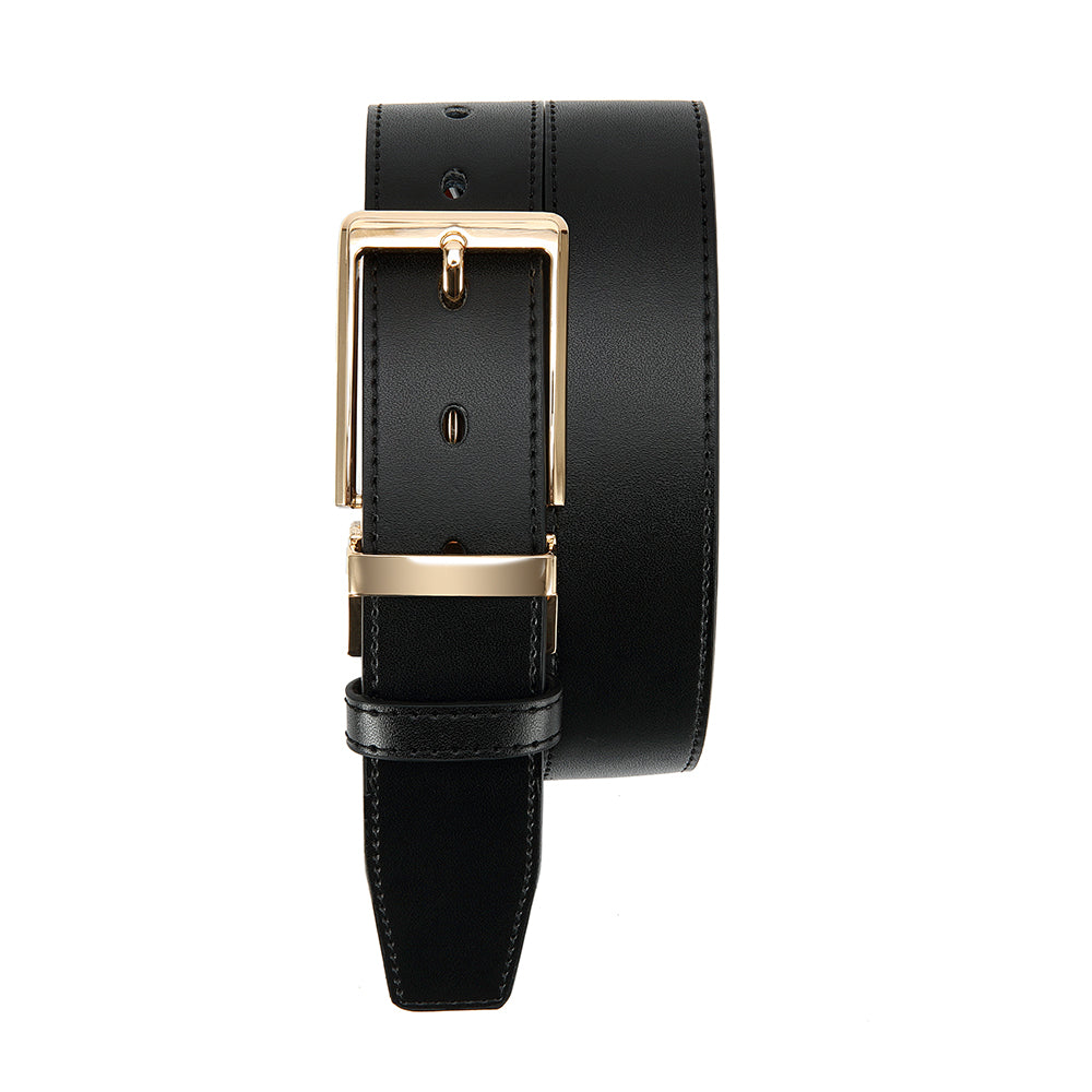 Men's Premium Double-Sided Cowhide Leather Belt | Adjustable Rotating Metal Buckle | High-Quality Business & Casual Reversible Belt