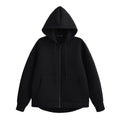 Women's Oversized Scuba Knit Zip-Up Hoodie | Premium Drop Shoulder Fleece Sweatshirt