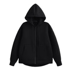 Women's Oversized Scuba Knit Zip-Up Hoodie | Premium Drop Shoulder Fleece Sweatshirt