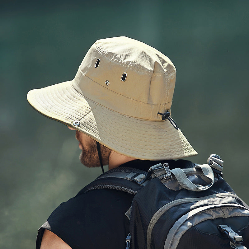 Men's Wide Brim Sun Hat - Waterproof UV Protection Safari Bucket Hat for Fishing, Hiking, and Outdoor Activities.