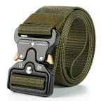 Heavy Duty Tactical Nylon Belt with Quick-Release Metal Buckle - Military Style Combat Belt for Men