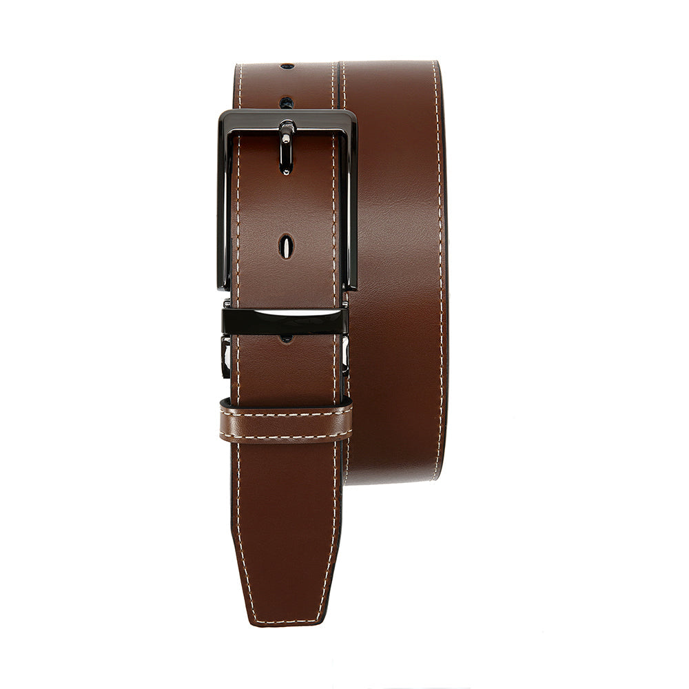 Men's Premium Double-Sided Cowhide Leather Belt | Adjustable Rotating Metal Buckle | High-Quality Business & Casual Reversible Belt
