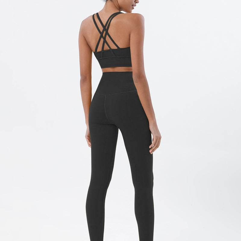 Premium High-Waist Seamless Yoga Set – Breathable Sports Bra & Leggings