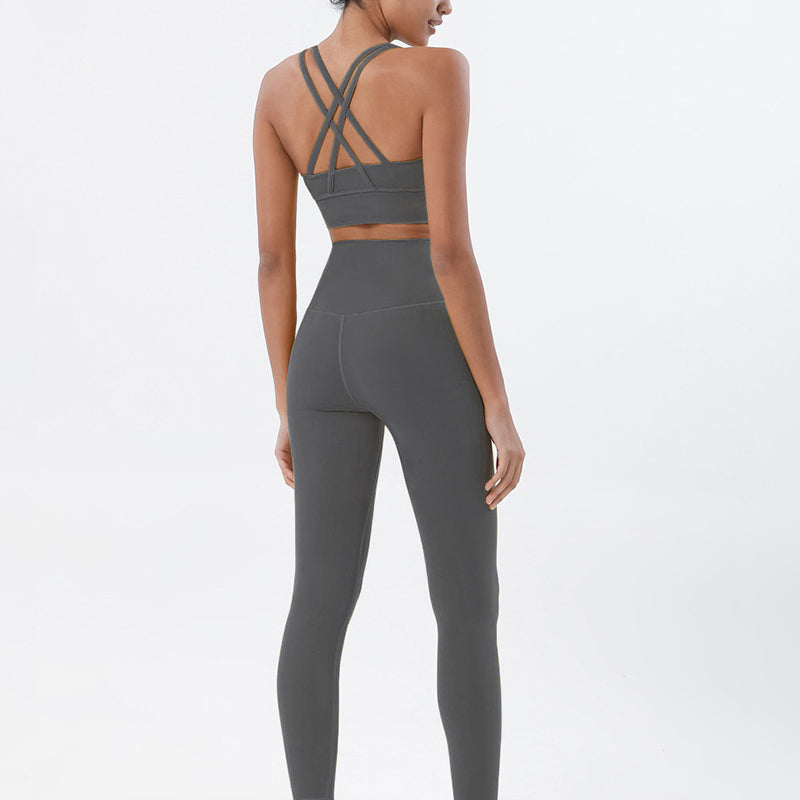 Premium High-Waist Seamless Yoga Set – Breathable Sports Bra & Leggings