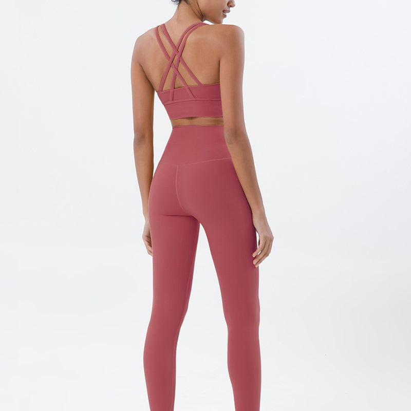 Premium High-Waist Seamless Yoga Set – Breathable Sports Bra & Leggings