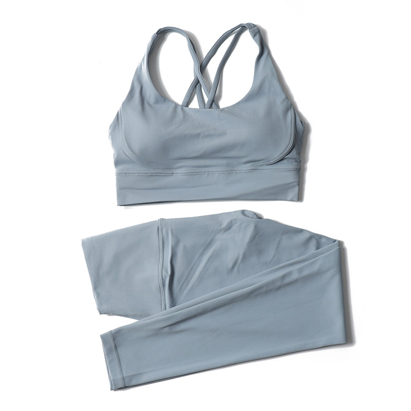 Premium High-Waist Seamless Yoga Set – Breathable Sports Bra & Leggings