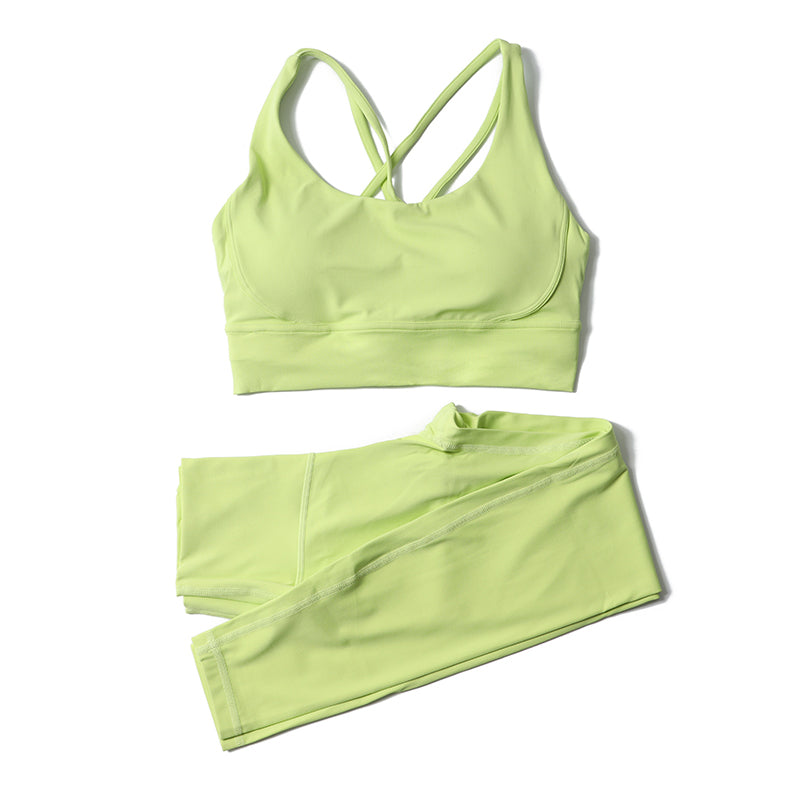 Premium High-Waist Seamless Yoga Set – Breathable Sports Bra & Leggings