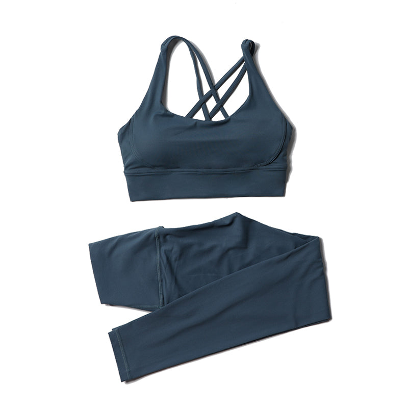 Premium High-Waist Seamless Yoga Set – Breathable Sports Bra & Leggings