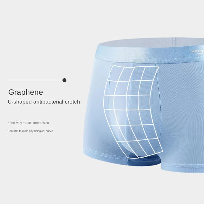 Premium Men’s Ice Silk Seamless Antibacterial Underwear (Pack of 4/5)